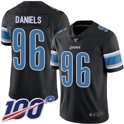 Detroit Lions Limited Black Men Mike Daniels Jersey NFL Football #96 100th Season Rush Vapor Untouchable->detroit lions->NFL Jersey